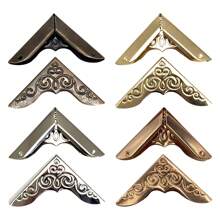 80Pcs Vintage Metal Book Corner,Decorative Protector Cover For Gift Box, Book, 4 Color Scrapbook Album Notebook Folder Corner Decorative Frame Angle Protector Covers
