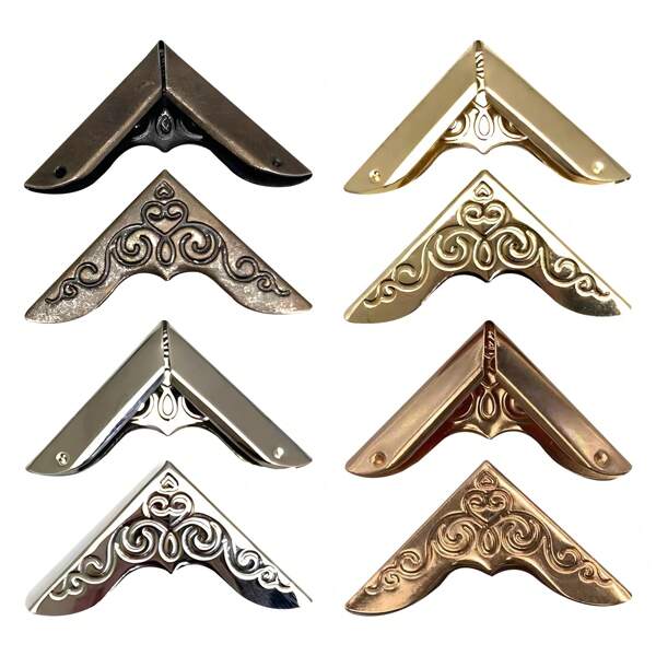 80Pcs Vintage Metal Book Corner,Decorative Protector Cover For Gift Box, Book, 4 Color Scrapbook Album Notebook Folder Corner Decorative Frame Angle Protector Covers