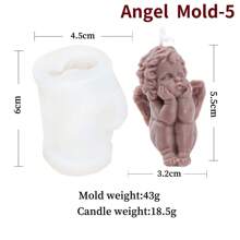 Molde de Silicone de Vela de Anjo Fofo, Molde de Escultura de Anjo de Pilar Romano 3D para Vela Perfumada, Gesso e Resina, Decoração Artesanal DIY, Presentes de Decoração para Casa