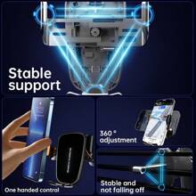 Car Phone Holder 2025 Upgraded Car Vent Phone Holder Clip Cell Phone Car Hands-Free Holder Truck Mount Vent Cradle Compatible With Iphone 16 Android, Black