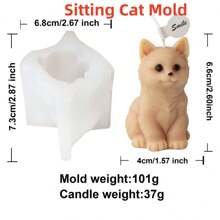 3D Mini Kitten Silicone Candle Mold Cute Standing And Sitting Cat Aromatherapy Handmade Beeswax Mould Animal Themed Polymer Clay Soap Craft DIY Tool For Home Decoration Art Supplies Unique Gifts