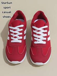 Damen Mehrfachfunktions Orthopädische Schuhe für alle Jahreszeiten, wasserdicht rutschfest leicht zu reinigen mit rundem Zehenbereich, flache bequeme vielseitige Sneaker, Farbblock Retro Skater Schuhe, Rot/Grün/Gelb, Größe 35-43 Große Größen