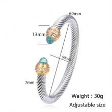 سوار فاخر من الفولاذ المقاوم للصدأ مزين بالسيراميك الملون زركونيا للنساء ،اكسسوارات الزفاف ، هدية للفتيات
