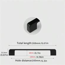 2pcs modern minimalist American style extended aluminum alloy surface painted black handle cabinet, wardrobe, shoe cabinet, bedside cabinet, storage cabinet, wine cabinet, drawer cabinet, door handle, furniture hardware accessories