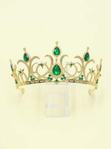 1pc Premium Crystal Baroque Style Multipurpose Crown Headpiece, Suitable For Daily Wear, Party, Wedding - Multicolor - View 11