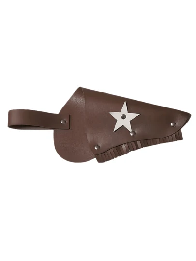 1pc PU Leather Rivet Craft Party Role Play Stage Costume Prop Accessory, Street Carnival Dance Show Cowboy Cosplay Gun Holster, Christmas & Halloween Costume Prop Gift