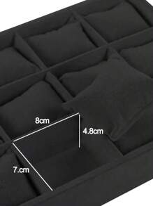 12 Compartment Velvet Watch Organizer Box Back To School Dormitory Storage - Black - View 6