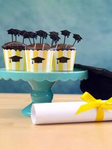 60 piezas - Etiquetas adhesivas con diseño de birrete de graduación, etiquetas de sellado con sombrero de doctorado, etiquetas negras para gorros de graduación, etiquetas para fiesta de graduación de estudiantes universitarios, etiquetas para decoración de fiesta de graduación, material adhesivo creativo con diseño de birretes de graduación para decorar sobres y volver al aula - Negro - Ver 6