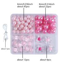 约 84/90/80/225/55/90/240/70 件手链制作彩色珠子友谊手链情人节派对装饰项链手链浪漫 - 彩色 - 查看 5