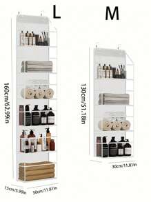 1 件简单创意门上储物袋，可折叠便携式衣柜/橱柜/包/配件收纳袋，多隔层面料防尘衣柜挂袋，适用于沐浴用品、卧室收纳、食品和衣物收纳