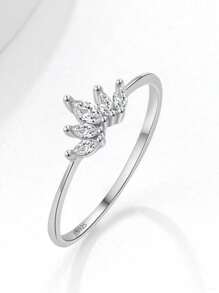 1 件 S925 纯银 14K 镀金简约精致戒指，独特设计，简约优雅 - 銀色 - 查看 16