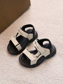 1 双婴儿/幼儿露趾厚底凉鞋，适合夏季男孩和女孩 - 米色 - 查看 3