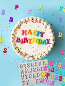 1 Set/3 Sets 3D Alphabet Number Silicone Fondant Molds, Uppercase Lowercase Cartoon Chocolate Clay Baking Tools, Candy Molds, Cake Decorating Supplies - Silicone Mold - View 10