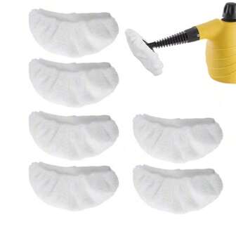 1/3/6/8 bitar vitt mikrofiberduksöverdrag Lämpligt för handhållna ångtvättar, tvättbar och återanvändbar alternativ trasa, kompatibel med Wagner Spraytech Steam Shot, Comfortday, PurSteam ﻿