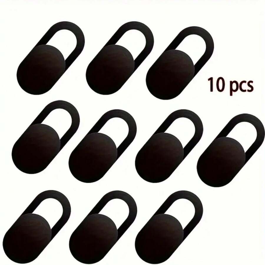 10pcs Phone/Computer Lens Cover, Metal Camera Privacy Protection Sticker, Network Camera Anti-Spy Blocker, Birthday/Easter/Boyfriend/Girlfriend Gift Waterproof Shockproof Anti-Fall Anti-Fall Scratch Resistant Anti-Fingerprint Full Cover - Black - View 1