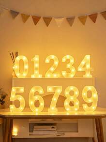 1 件 21.8 厘米/8.58 英寸高节日和派对灯饰，户外圣诞装饰灯，LED 灯，数字 0-9，字母 A-Z，圣诞装饰数字灯，节日配件，婚礼生日派对用品，房间场景装饰 - 暖白色 - 查看 11