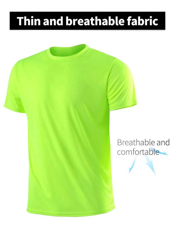 [Spring/Summer] Men's Ultra-Thin Sport Short Sleeve Lightweight Active Top Crew Neck T-Shirt For Running, Gym Workout
