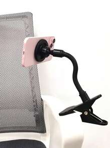 1pc Universal 360° Rotating Magnetic Mobile Phone Holder, Strong ABS Resin Slouchy Bracket, Suitable For Office Desk, Meeting Table, Car - Multi-Directional Chair Clamp Stand