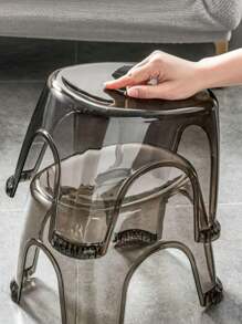 1 件装简易防滑塑料凳子适用于家庭浴室，创意脚凳适用于儿童和成人换鞋旅行收纳架