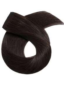 直发夹式真人发片，5 个夹子一体式巴西雷米真人发片深棕色 2# 颜色接发 - Dark Brown - 查看 7