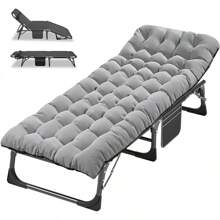 ABORON Oversized XXL Folding Camping Cot W/Mat For Adults, 78" L X 32" W X 18" H, Heavy Duty Outdoor Bed With Carry Bag,1200 D Layer Oxford Travel Camp Cots - 月光灰 - 查看 1