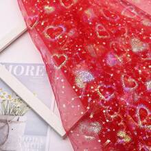 1pc Meteor Heart-Shaped Soft Tulle For DIY Princess Dress, Puff Dress, Clothing Material
