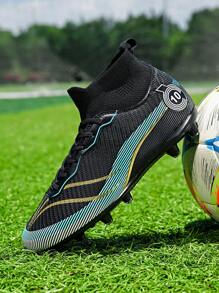 Adult Long Studs Outdoor Sports Football/Soccer Cleats Shoes - Black - View 2