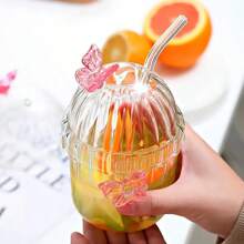 2 piezas Vasos de vidrio a rayas verticales resistente al calor, vasos de café, vasos para bebidas frías de restaurante, vasos para beber de gran capacidad, tazas transparentes para Americano helado, latte, leche, agua con burbujas, té y jugo de frutas, con caja de regalo
