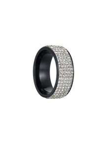 1pc 5-Row Rhinestone Rings, Stainless Steel Couple Rings, European And American Style Rings For Gift, Suitable For Men - Five-row Diamond Ring - View 10