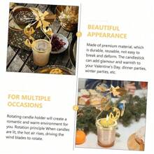 Golden Candlesticks Rotating Romantic Rotation Spinning Carrousel Tea Light Candle Holder Dinner Wedding Bar Party Butterfly Gifts Birthday Graduation