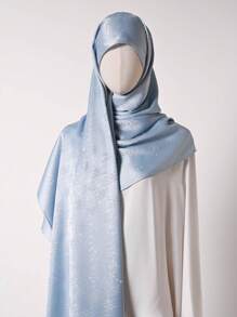 1pc Elegant Patterned Blend Headscarf For Women, Versatile Fashionable Hijab/Scarf/Shawl For All Seasons