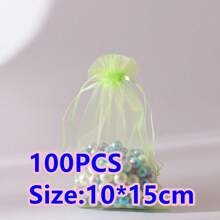 10/50/100pcs Medium Size: 10*15cm Organza Gift Packaging Bags, Wedding Candy Bags, Wedding Favor Bags, Gift Packaging Supplies, Organza Bags For Wedding & Celebration Gift Packaging - Multicolor - View 38