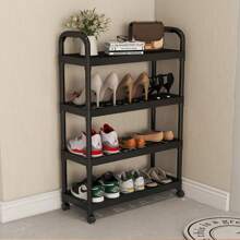 3/5 Layer Household PP Material Plastic Shoe Rack, Bathroom Storage Rack, Movable Small Cart Storage Rack, Multi-Level Storage Small Space Home Shoe Cabinet In The Foyer - Multicolor - View 9