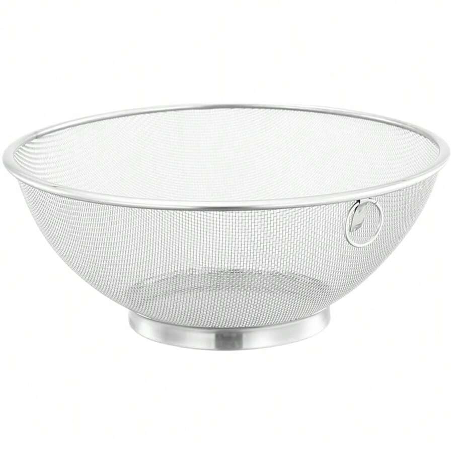 1pc Delicate Vegetable Bowl Restaurant Fruit Strainer Pasta Steel Strainer 1cm Salad Colander Kitchen Stainless Steel Mesh - 混合顏色 - 查看 1