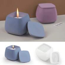 Square Silicone Molds With Lids For DIY Storage Jars, Resin, Cement, Plaster, Candle Making - White - View 5