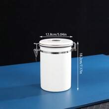 1pc Stainless Steel Sealed Can With Spoon, Coffee Bean Can, Round Portable Exhaust Fresh-Keeping Box, Tea And Milk Powder Can