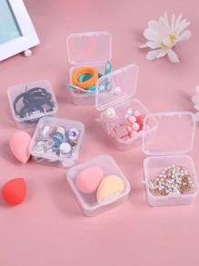 2pcs/15pcs/Set Transparent Plastic Storage Box, Diamond Painting Toolbox Container, Suitable For Art DIY, Handicrafts, Jewelry Accessories, Pills, Sewing, Beads Sorting Storage, 4.6x6.5x2.3 Inches,14 Small Boxes In Large Box Back To School