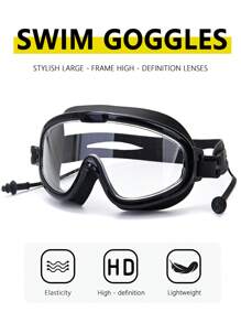 1 件套防雾防水硅胶耳塞和泳镜套装，糖果色男女游泳镜，适合游泳训练和休闲，节日礼物，沙滩必需品，沙滩配件，泳池浮板 - 彩色 - 查看 15