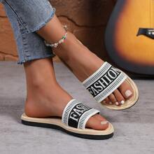 Women's 2025 Spring Summer Autumn New Fashion Elegant Classic Outdoor Non-Slip Durable Open-Toe Sandals, Women Beach Holiday Casual Slippers, Ladies Plastic Slides - Black - View 4