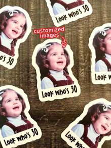 1~100Pcs Custom Facial Stickers In Multiple Sizes, Customized Photo Stickers, Personalized Stickers, Custom Logo Stickers, Children's Birthday Party Photo Stickers, Party Sponsorship Stylish, Ideal Gifts For Him, Ideal Gifts For Her, Boyfriend, Girlfriend, Dad, Mom, Family, Friends, Son, Daughter, School Students, Office, Tea Room, School, Home, Home Refresh
