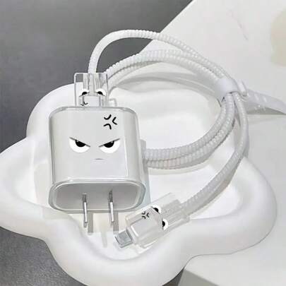 5 pezzi set di custodie protettive cavo di ricarica creativo a cartoni animati, adatte per 14 Pro Max, 13, 12, 11 - Manicotto protettivo cavo in TPU, compatibile con caricabatterie rapidi 18/20W, organizzatore cavi, senza batteria inclusa, regalo di coppia