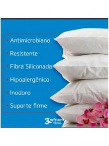 Kit 2 Travesseiros Alto percal Conforto Extra Firme  50x70 Fibra Siliconada - Multicolorido - Visão 3