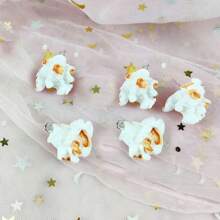 10pcs Asymmetrical Popcorn Shape Resin Pendants, DIY Earrings Necklace Keychain Jewelry Making Materials - Multicolor - View 5