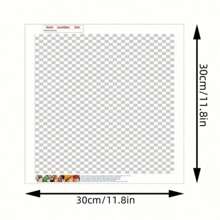 1pc White Dog Theme Round Diamond Painting Kit - Full Drill Diamond Art Canvas DIY Mosaic Craft Set, Including Pen, Glue, Diamond Tray, Diamond Beads. Suitable For Diamond Painting Lovers, Home Wall Decor Gift And Stress Relief