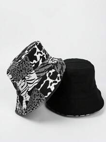 Double Sided Wearable Personalized Leopard Print Bucket Hat Fashionable Basin Hat Breathable Sun Hat - A - View 2