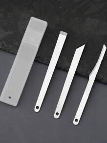 3 件套专业足部修复套装，不锈钢角质层推刀、指甲刀和角质层去除器，无味手动足部护理工具套装，用于去除死皮和矫正指甲生长 - 彩色 - 查看 3