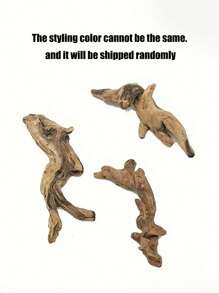 2件装水族箱沉木装饰，适用于鱼缸、龟缸、微景观、雨林/陆生缸造景 - 棕色 - 查看 4