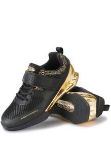 Men's Powerlifting Squat Shoes, Breathable Weightlifting Sneakers With Hook And Loop Strap, TPU & Rubber Sole For Stability, Indoor Gym Deadlift & Bench Press Training