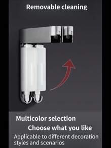 1pc Single/Double/Triple Head Soap Dispenser, Minimalist Design, Plastic Material, Suitable For Bathroom & Kitchen In Malls, Hotels, Homes, Hospitals, Schools, Wall-Mounted Manual Shower Gel, Shampoo, Soap Dispenser Home Bathroom Decor Fall Decor Back To School - Multicolor - View 6