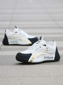 Zapatillas de malla transpirables, estilo coreano versátil antideslizante para hombres, zapatillas de running casuales para primavera/verano 2025